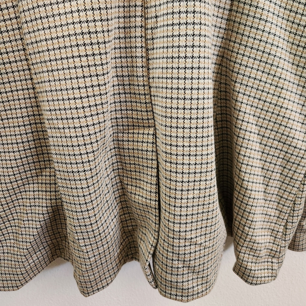Maeve Anthropologie Women's Collegiate Knit Blazer Brown‎ Tan Plaid XL NWT - Picture 9 of 12